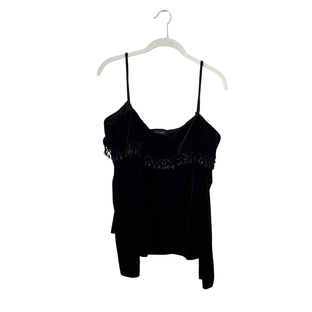 Xscape Black Velvet Whimsigoth Tank Top: 90s, Y2K